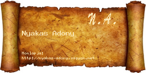 Nyakas Adony névjegykártya